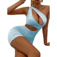thumbnail image 4 of SAYOO - Vestido ajustado para mujer, color sólido, un hombro, diseño recortado, fiesta, ropa de calle, vestido de cóctel SAYOO  Moda, 4 of 9