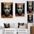 thumbnail image 4 of Designart "Blue Mursi Pride Portrait II" People Framed Wall Art - Global Blue African Tribal Entryway Framed Wall Art, 4 of 6