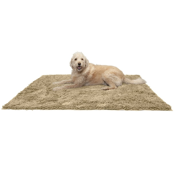 FurHaven Pet Dog Mat Muddy Paws Towel & Shammy Rug, Sand, Jumbo Plus