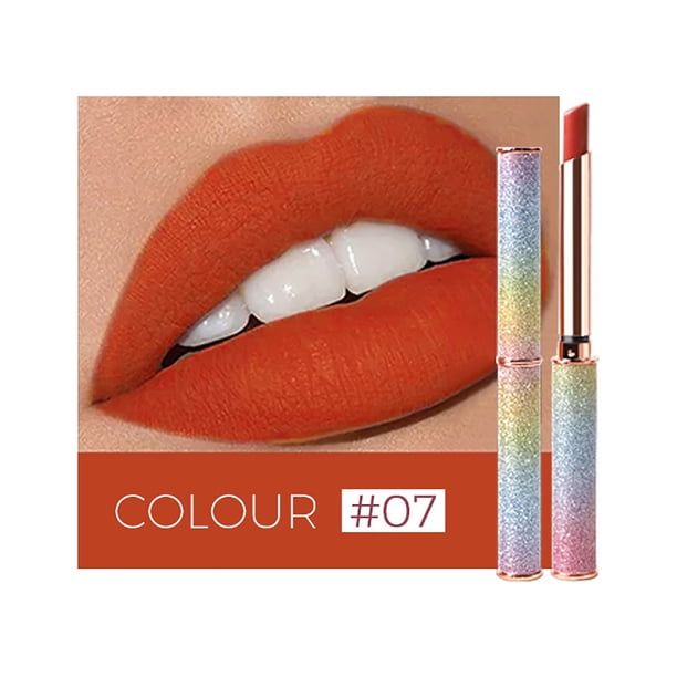 Fiudx Lápiz Labial Mate, Color Labial Portátil y Antiadherente, Maquillaje Hidratante de Larga Duración, Brillo Labial con Diseño Elegante, Uso Diario, Viajes y Fiestas, Ideal para Todas Las Edades.