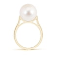 thumbnail image 2 of ANGARA Freshwater Cultured Pearl Ring with Pave Diamonds in 14K Yellow Gold for Women | June Birthstone, Birthday, Anniversary, Jewelry Gift for Women | Pearl Ring, 2 of 8