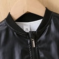 thumbnail image 4 of MeetoTime Baby Leather Jackets Casual Zipper Long Sleeved Coat for Boys Girls 6 Months-3 Years Baby Clothes, 4 of 7