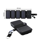 Foldable USB Solar Panel Monocrystal Solar Cell Folding Waterproof 5 Panels Outdoor Portable Mobile Phone Power Battery Charger ,Easy to Install