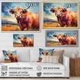 thumbnail image 4 of Designart "Countryside Palette Cow IV" Animals Floater Framed Wall Art Print, 4 of 7