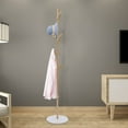 thumbnail image 5 of Modern Coat Rack 67-inch Hall Marble Round Base Shelf Stable+8 Hooks Gold, 5 of 9