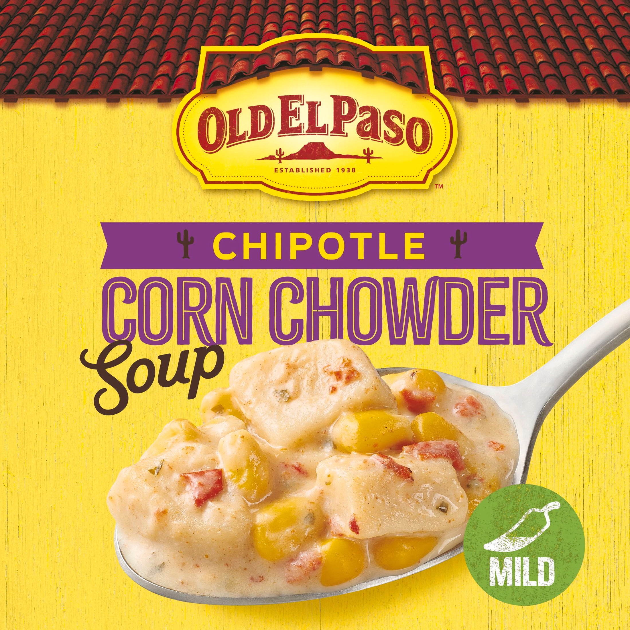(4 pack) Old El Paso Chipotle Corn Chowder Soup, Ready to Serve Canned Soup, 18.5 oz