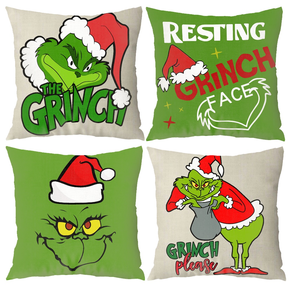 Christmas Outdoor Pillow Covers Set of 4, Holiday Pillow Cases Home Christmas Decor for Home, 18