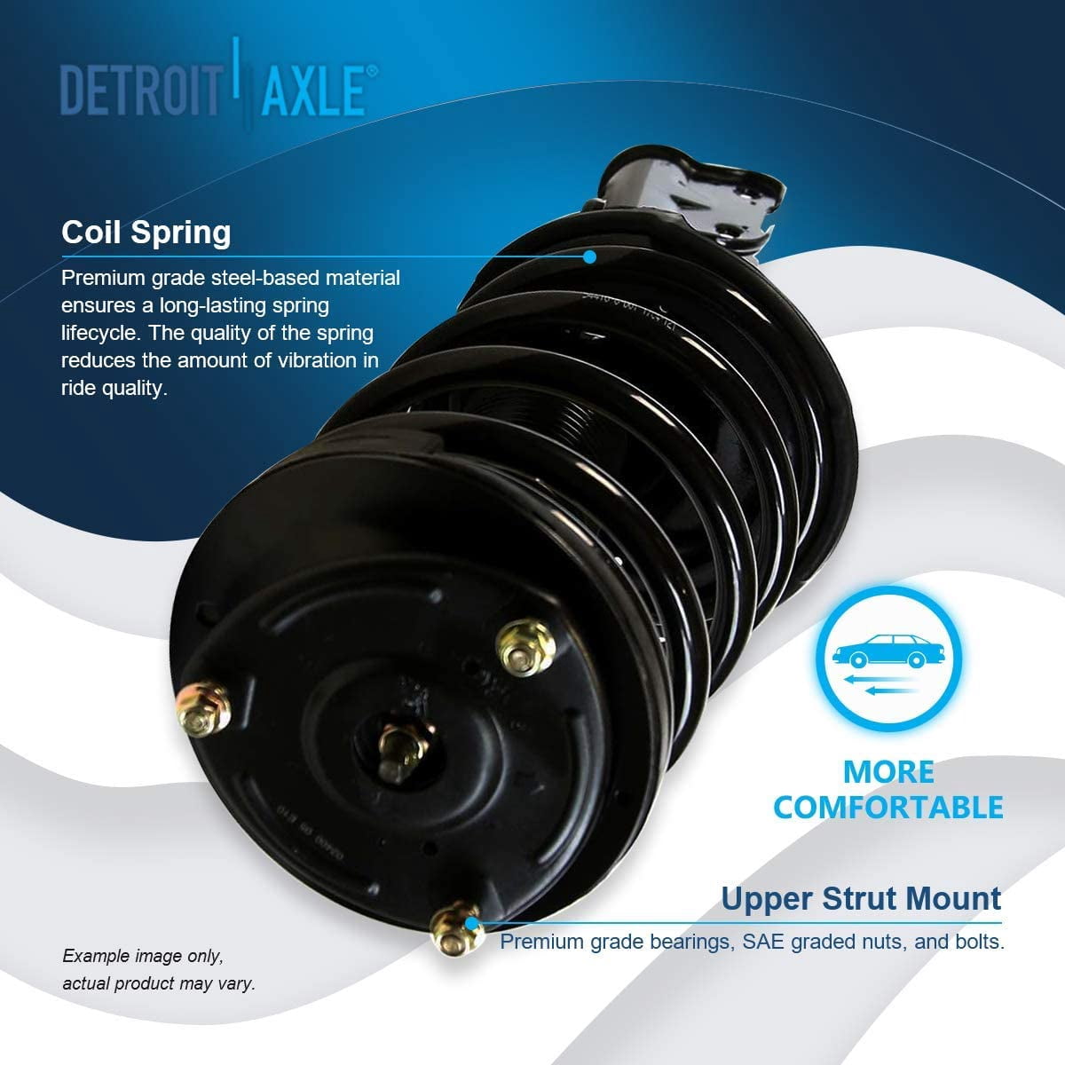 Detroit Axle - Struts Shocks for 2007 2008 2009 Hyundai Santa Fe Complete 2 Front Struts with Coil Spring 2 Rear Shock Absorbers Replacement