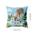 thumbnail image 3 of Beautynvta Christmas Pillow Cover, 18x18 Inch, Forest Reindeer Pattern Decorative Throw Pillow Case, Soft Fabric Holiday Cushion Cover for Sofa Coush Bed Home Decor, 3 of 6