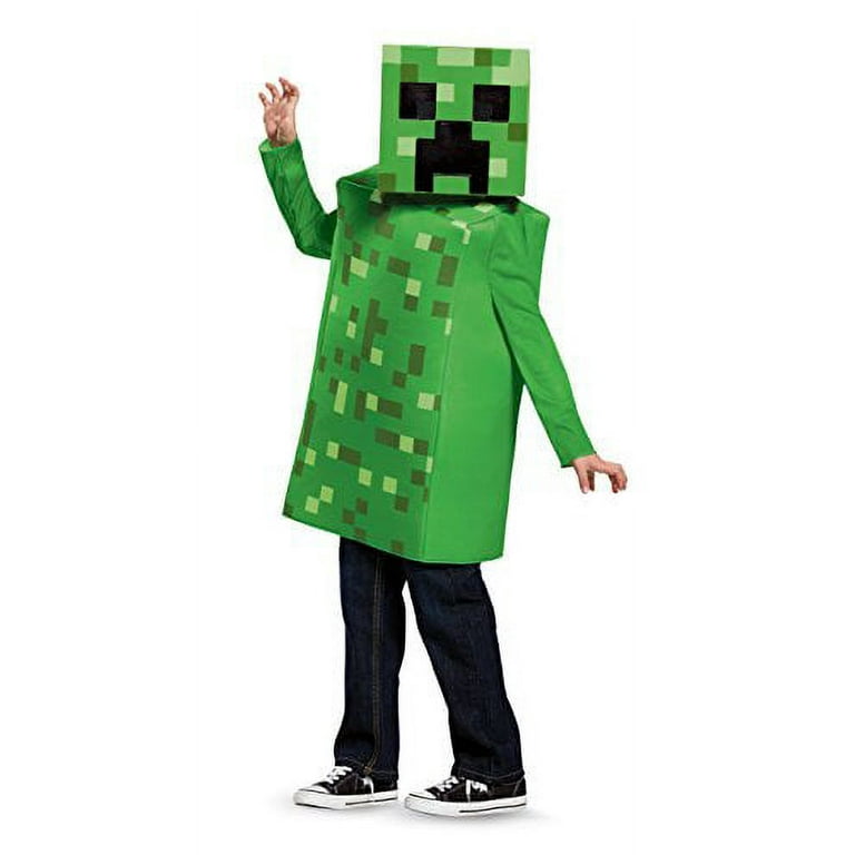  Creeper Classic Minecraft Costume, Green, Small (4-6