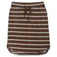 thumbnail image 2 of Wenseny Stripe Straight Skirt for Women Elastic Waist Fashion Casual Skirts Brown M, 2 of 6