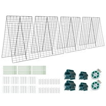 Costway 4 PCS Foldable Cucumber Trellis A-Frame Plant Supports with Twist Ties Green