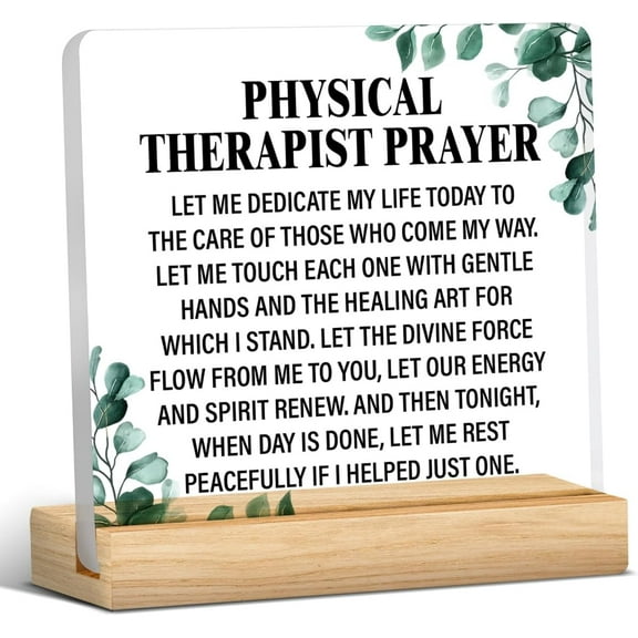 Physical Therapist Gifts, Therapist Gifts for Men Women, Physical Therapist Gift Ideas, Physical Therapist Prayer Acrylic Desk Sign Office Decor 4x4 Inch