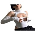 thumbnail image 1 of Body Femme Couleur Unie Épaules Dénudées Col Mi-Haut, 1 of 6