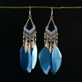 thumbnail image 3 of HOOUN Chinese Ethnic Bohemian Feather Tassel Women's Personalized Design Drop Earrings-10, 3 of 8