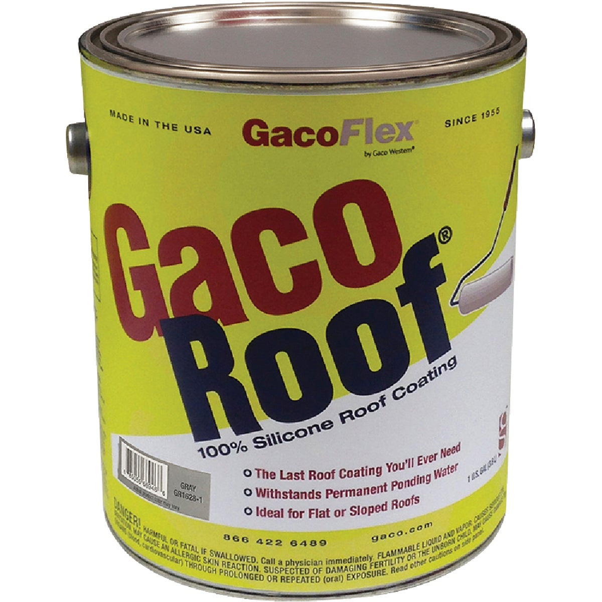 Gaco Western GacoFlex, Gray Silicone Roof Coating, 1 gal