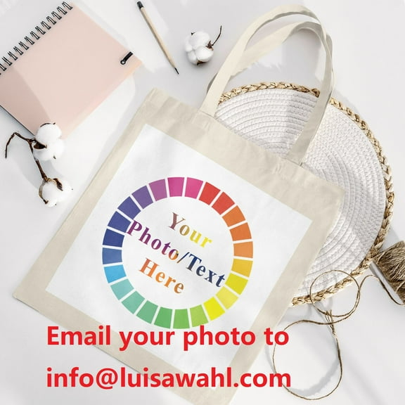 Custom Tote Bags  Add Your Design For Business Work Travel Personalized Shoulder Bag Beige