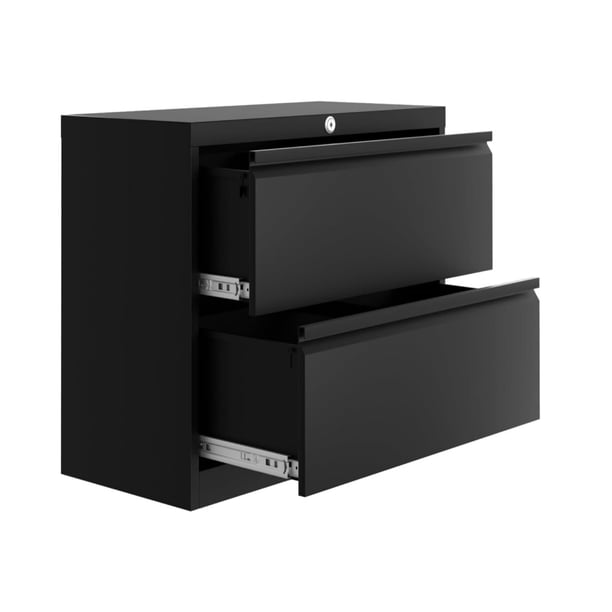 2 - cajón lockable metal lateral filing gabinete, negra