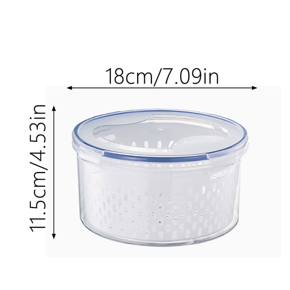 Fruit Storage Containers for Fridge with Colanders - 4 in 1 Transparent Plastic Food Storage Box, Drain Basket Soak Wash Store, Leakproof for Berry Vegetable