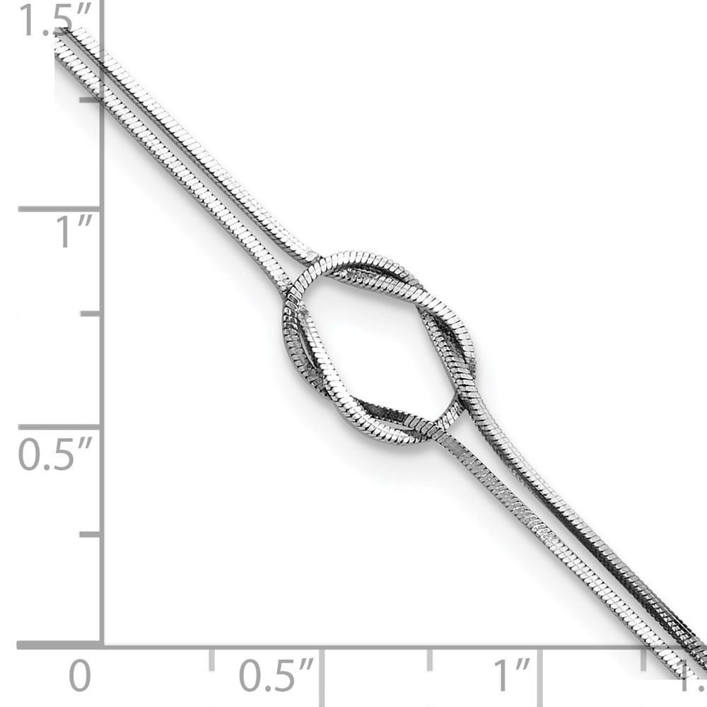 Auriga Fine Jewelry 925 Sterling Silver Fancy Loop Anklet 9inch for Women