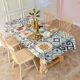 thumbnail image 2 of Multicolor Ethnic Geometric Patchwork Pattern Rectangle Tablecloth 60"x102",Waterproof Polyester Rectangle Table Cloth, Wipeable Spillproof Polyester Tablecloth for Dining, Camping, Indoor and Outdoor, 2 of 6