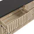 thumbnail image 5 of PORKISS 6 Drawer Dresser, Wood Storage Cabinet with Fluted Vanity for Living Room, Large Capacity Chest of Drawers for Bedroom, Natural+Black, 5 of 11