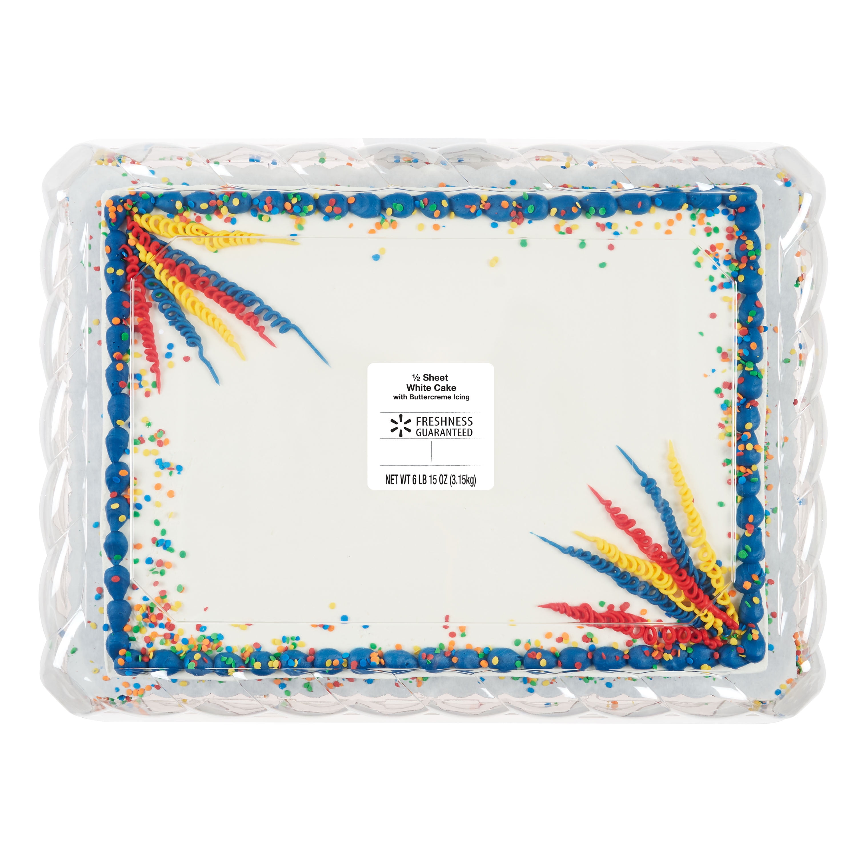 Freshness Guaranteed 1 2 Sheet White Cake With Buttercreme 7lb 4oz Walmart Com Walmart Com