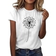 thumbnail image 2 of Liquidation d'Économies d'Été Iumwxz Tunique Coupe Classique T-Shirt d'Été Décontracté Hauts pour Femmes T-Shirt Graphique Floral Hauts T-Shirt à Manches Courtes Col Rond Hauts pour Dames Offres Hebdomadaires Date, 2 of 4