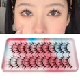 thumbnail image 3 of Jnismy 10 Pairs/Box False Lashes Wispy Curly 3D Effect Exaggerate Bushy Makeup Reusable Natural Look Artificial Eyelashes for Dating, 3 of 7