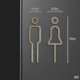 thumbnail image 2 of Man Woman Metal Wall Sign Plate Toilet Doorplate Wash Room Label Wc Signage Board - Mishan Edition, 2 of 5