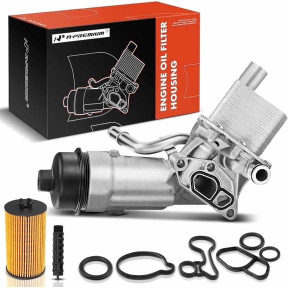 A-Premium Oil Cooler Assembly with Housing Oil Filter Gasket Filter Cap Replacement for Buick Encore Chevrolet Trax Sonic Cruze 2011-2019