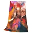 thumbnail image 3 of Bingfone Oil Paintings Of Elephants Print Flannel Fleece Blanket Throw Blanket For Bed,Sofa,Couch,Travel,Camping(60"X50"), 3 of 9
