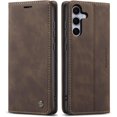 thumbnail image 1 of Funda para Samsung Galaxy S25, diseño clásico de cuero tipo billetera, cierre magnético, función atril, ranura para tarjetas, protección a prueba de golpes para Samsung Galaxy S25, 1 of 9