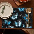 thumbnail image 5 of Floral Butterfly Placemats Set of 4, Flax Durable Linen Table Mats, Heat Resistant Wrinkle Free Placemats with Colorful Tropical Pattern, Artistic and Cute Design for Butterfly Lover and Dining Room, 5 of 6