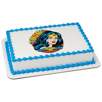 2 Layer Red Velvet Wonder Woman Birthday Cake With Buttercream Frosting -  Cabbit Cakes