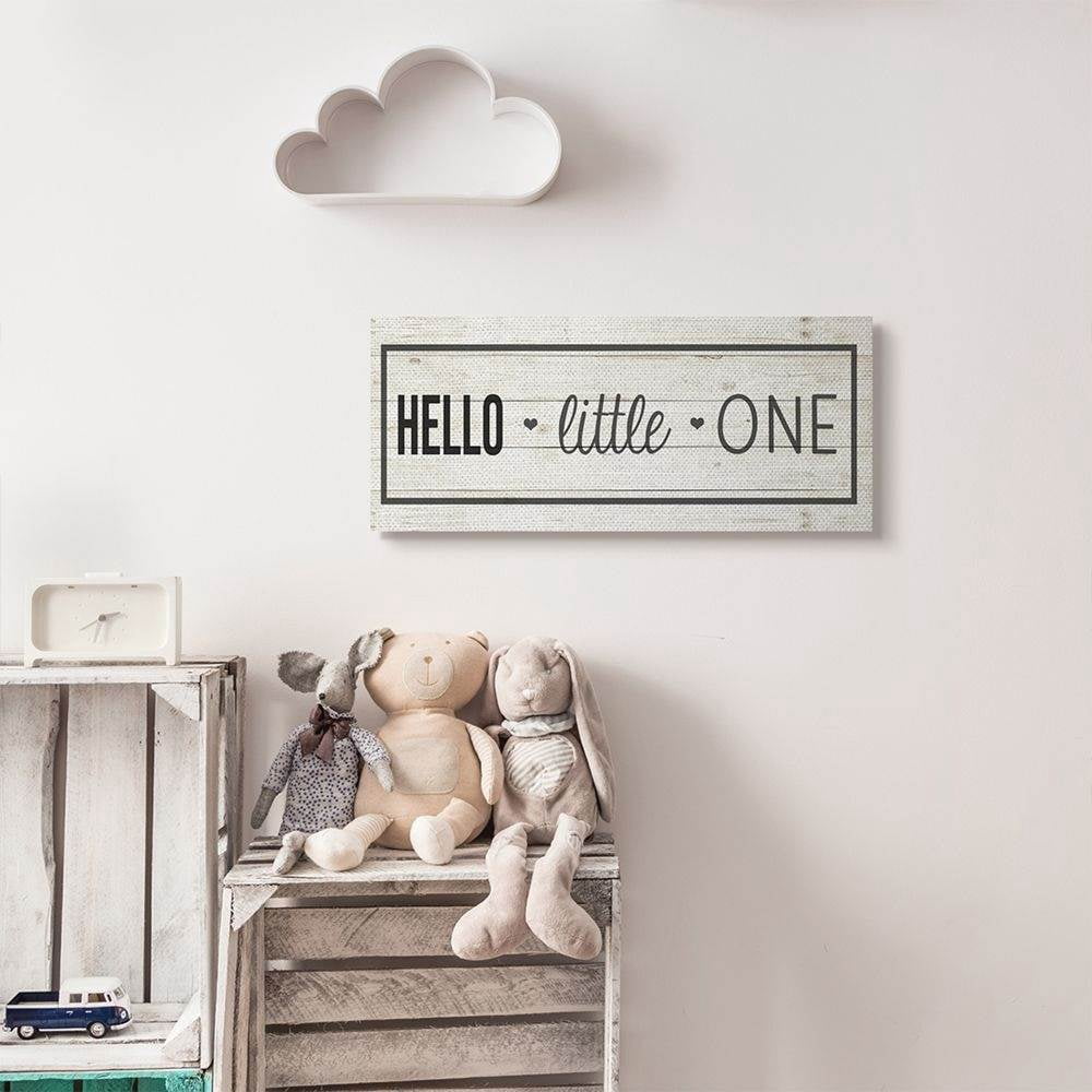 The Kids Room by Stupell Kids Hello Little One Nursery Word Design Canvas Wall Art by Anna Quach