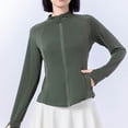 thumbnail image 4 of FNFYFH Women's Sun Protection Workout Jacket Lightweight Zip Up Yoga Jacket Cropped Athletic Slim Fit Tops, 4 of 5