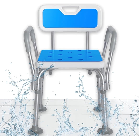 Medpath Silla de Ducha para Adulto Mayor Banco de Baño Ajustable de Aluminio Soporta hasta 150 kg Color Blanco