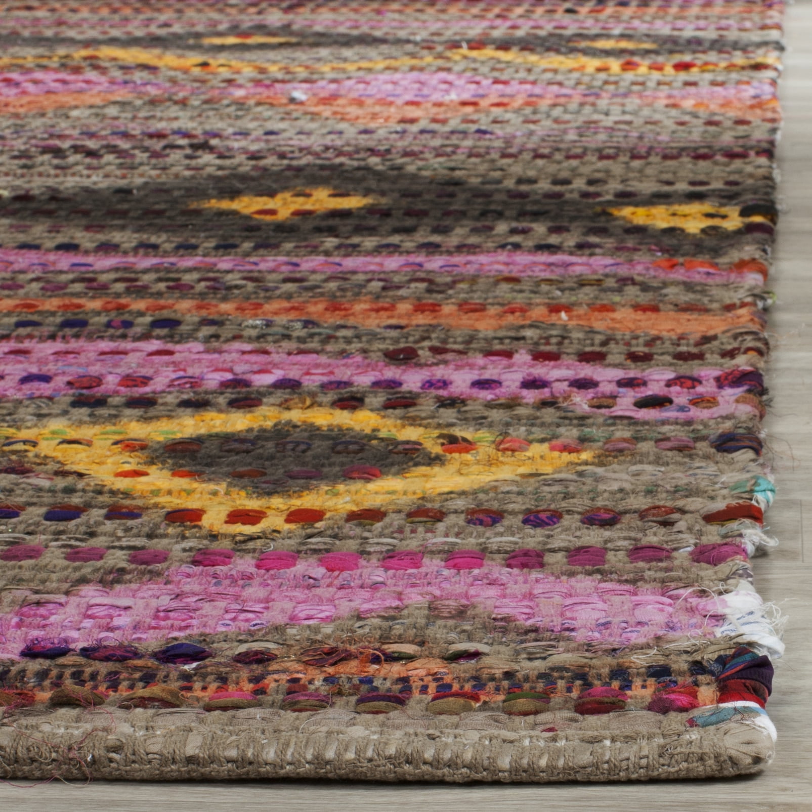 SAFAVIEH Cedar Brook Josephina Southwestern Cotton Area Rug, Brown/Multi, 8' x 10'