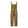 thumbnail image 5 of Usmixi Jumpsuits for Women Dressy Loose Pocket Adjustable Strap Plus Size Vintage Long Jumpsuits Overalls Summer Square Neck Sleeveless Leopard Print Maxi Formal Rompers Yellow m, 5 of 6