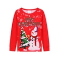 thumbnail image 3 of WIBACKER 1-12Years Toddler Boys Christmas Pajamas Set Toddler Girls Long Sleeve Tops and Pants 2 Piece Pjs Snowman Sleepwear, 3 of 11