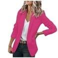 thumbnail image 2 of BRDFRL Women's Lined Blazers Business Casual Long Sleeve Blazer Open Front Lightweight Suit Jacket for Work Hot Pink 2XL, 2 of 6