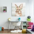thumbnail image 3 of Stupell Industries Bunny with Rose Garland Animals & Insects Painting Gallery Wrapped Canvas Print Wall Art, 36 x 36, 3 of 8