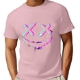 thumbnail image 3 of NinXxx Men's Oversized City Print Crew Neck Loose Casual Sports Tee Light Pink M, 3 of 3