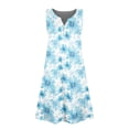 thumbnail image 6 of XADYUY Girls Summer Dresses 10/12 Button A-Line Sleeveless Midi Dress Daisy Flower Casual V-Neck Swing Sundresses with Pockets for 4-14t Kids, 6 of 6