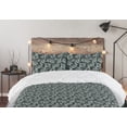 thumbnail image 5 of Ambesonne Leaf Print Down Alternative Quilt Comforter, Jungle Leaves Pattern, King, Dark Blue Grey Mint Green, 5 of 5