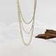 thumbnail image 2 of Gargantillas para mujer, collar de cadena en capas delicado chapado en oro, collares colgantes con inicial ajustables simples, collares de cadena de oro en capas para mujer, 2 of 5