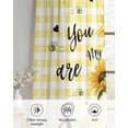 thumbnail image 6 of Sunflowers Sheer Curtains 39 Inch Length 2 Panels Set for Living Room/Bedroom, Spring Summer Bees Floral Yellow Plaid Kitchen Curtains Grommet Semi-Sheer Curtains Drapes Window Treatments 27.5"x39"x2, 6 of 7
