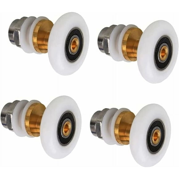 Durable Shower Door Rollers, Smooth Rolling & Wide Application for Glass Sliding Doors, Corrosion-resistant Pulleys for Your Bathroom (25mm, White)