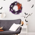 thumbnail image 4 of Halloween Wreaths for Front Door, Lighted Door Wreath Fall Wreath with Purple Lights and Glitter Ghosts Bows for Home Wall Window Party Decor, 4 of 5